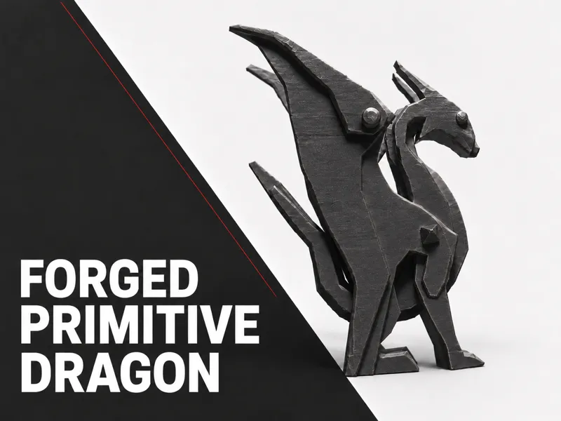 Forged Primitive Dragon Figurine
