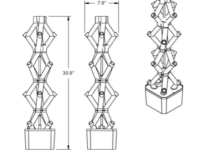 A1 mini hydroponics tower. Channeled water flow