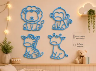 Cute Safari Wall Art Set