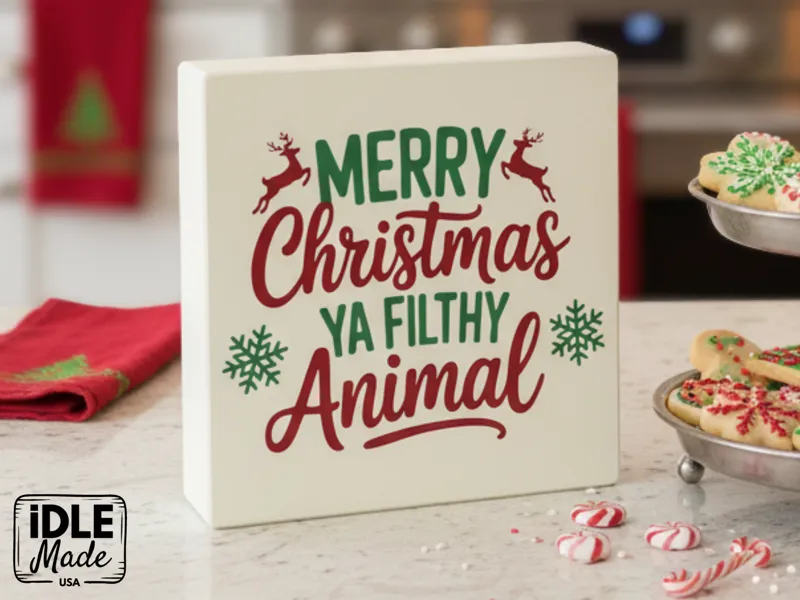 Merry Christmas Ya Filthy Animal Sign - Xmas Sign