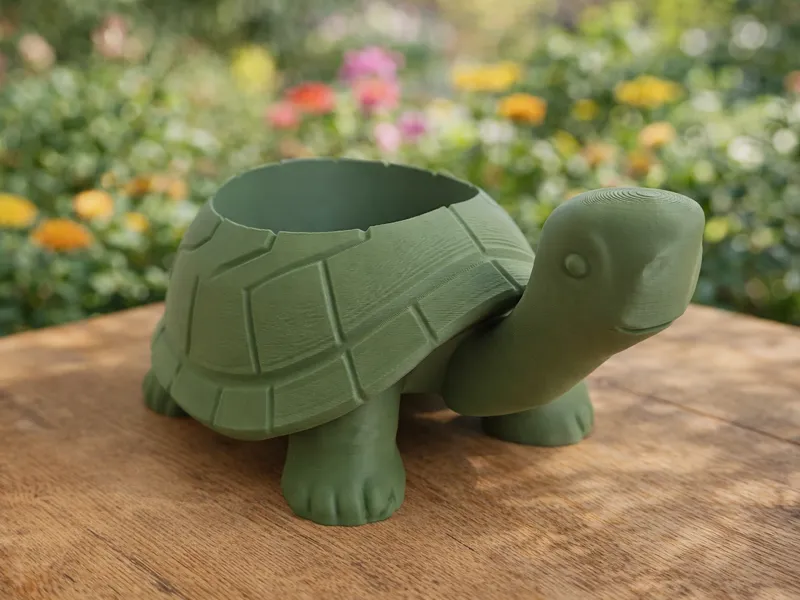 Turtle Planter - Low Poly & Easy Print