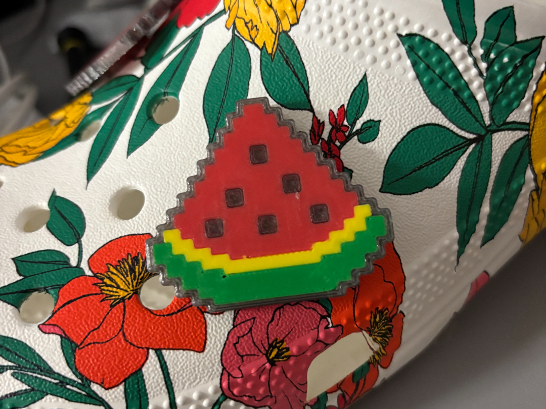 8 Bit Watermelon Crocs Charm 3D model