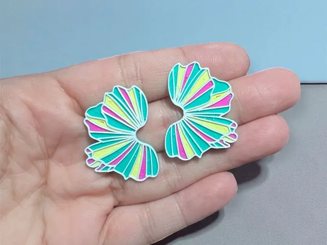 Pendientes media flor colorines
