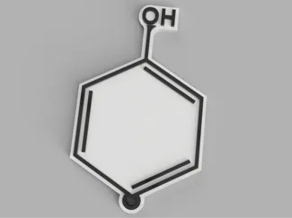 Phenol Molecule Keychain