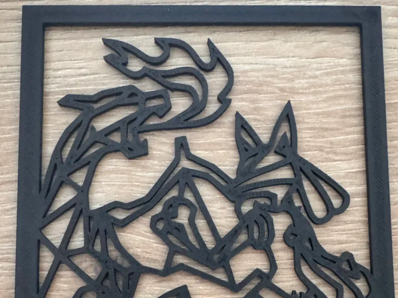 Charizard y Lucario - Arte Mural Geométrico