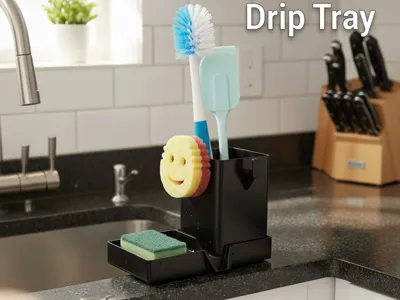 The ultimate drip tray with Scrub Daddy holder