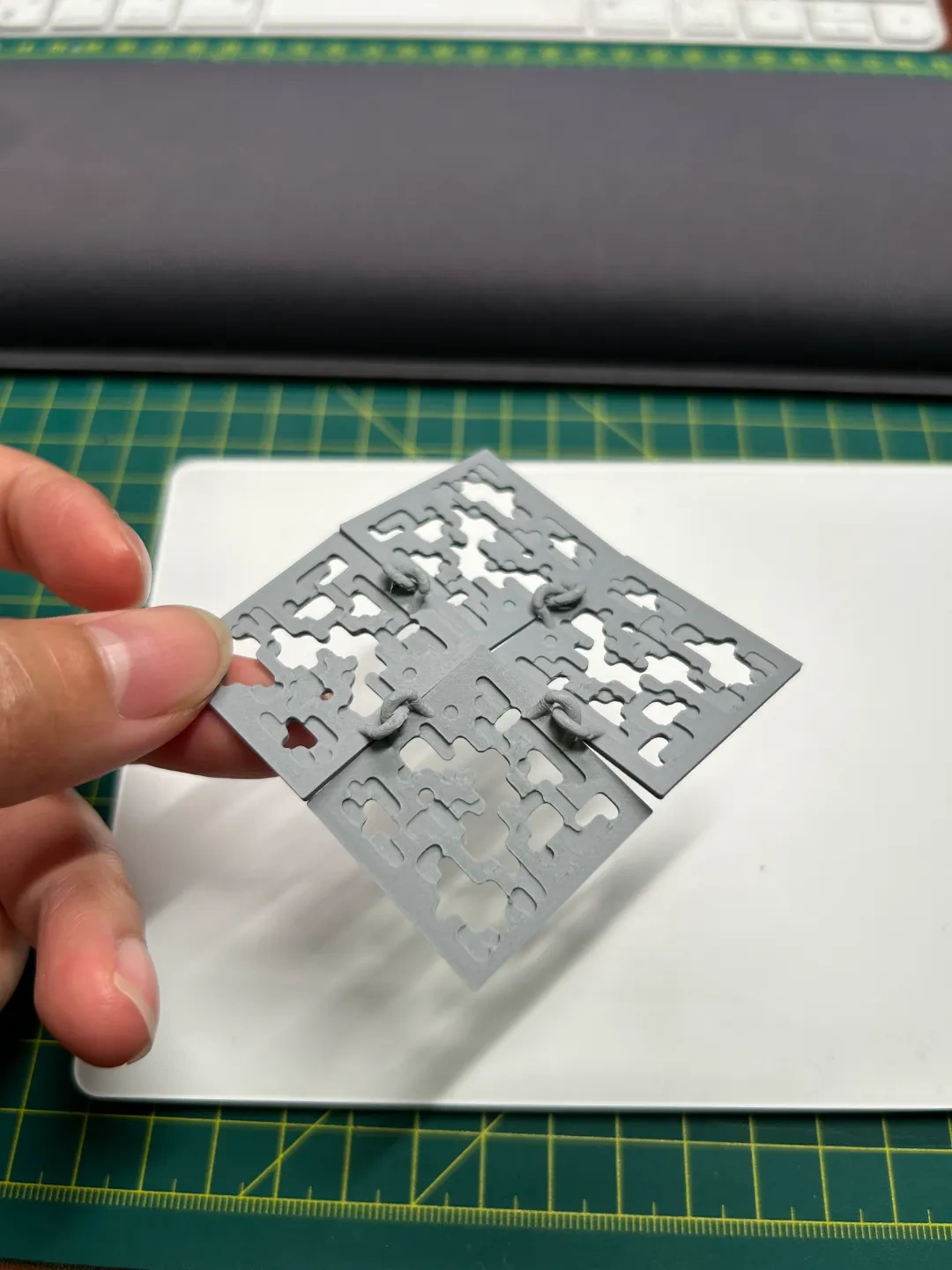 Miniatura 1 do modelo 3D 我的世界 Minecraft 钻石方块纹路面料，以钻石方块的纹路为灵感的面料，无竹屎，简易安装