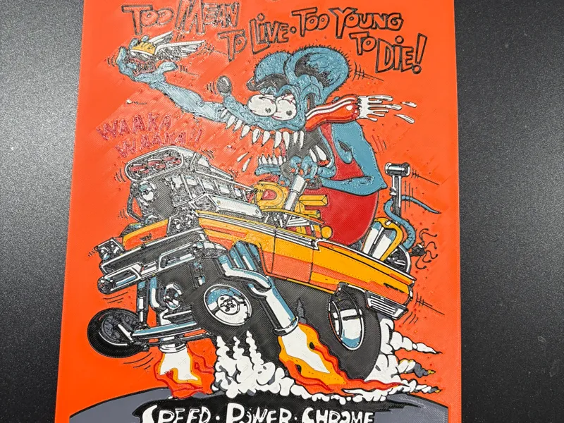 Rat Fink Style Wall Art  4 Color AMS