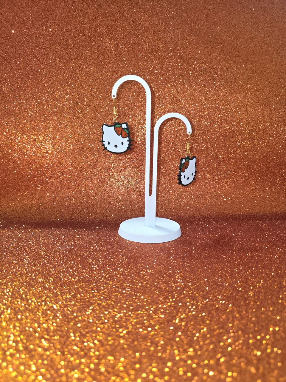Hello Kitty strawberry earrings view 3