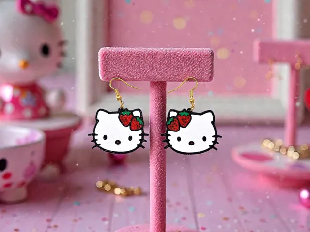 Hello Kitty strawberry earrings