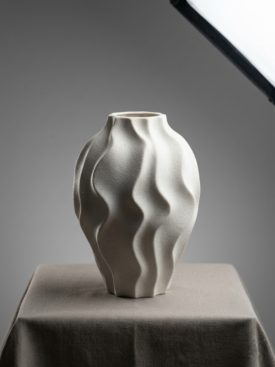 Miniatura 2 do modelo 3D WaveStone Vase - Elegant Wavy Decorative Vase