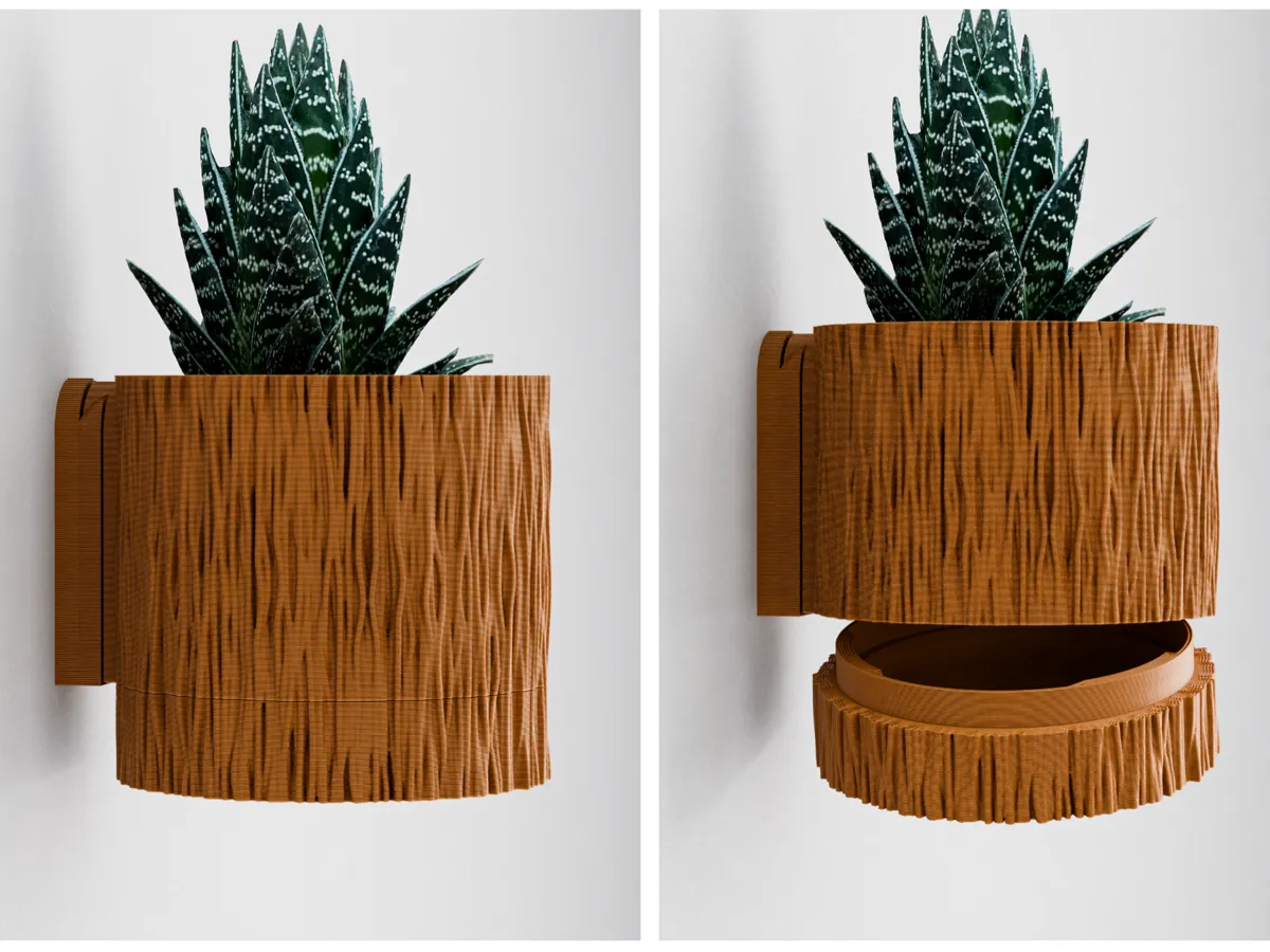 Trä Wall Planter with a Hidden Drip Tray - Free 3D Print Model - MakerWorld
