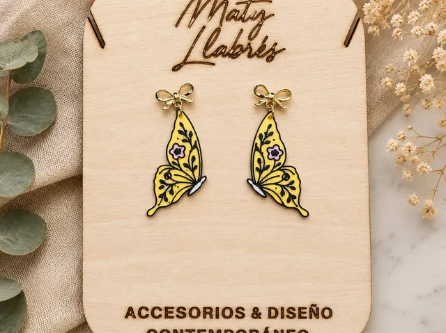 Aretes Mariposa Floral