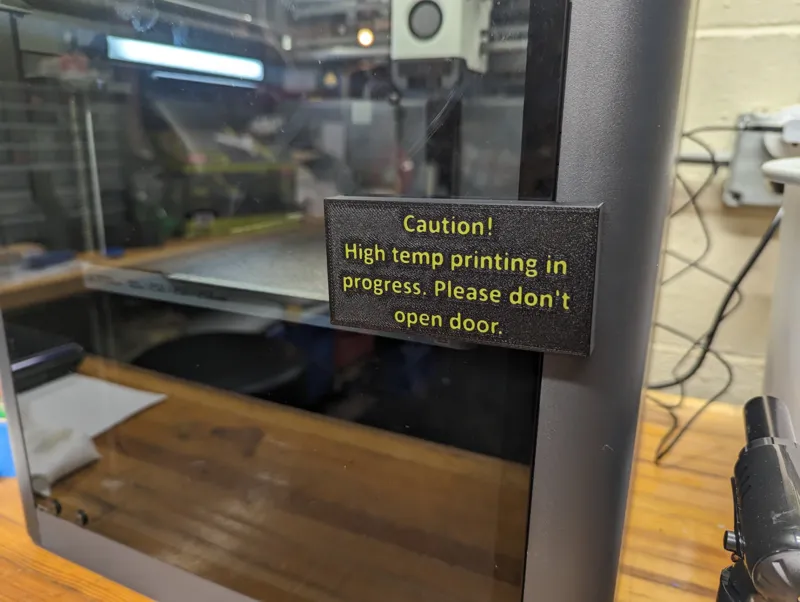 High Temp Print Warning