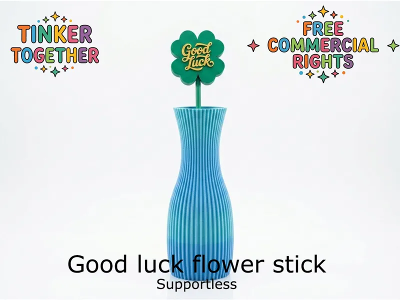 Good luck clover plant stick (supportless)
