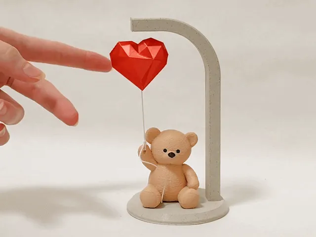Valentine's Teddy Bear with Levitating Heart