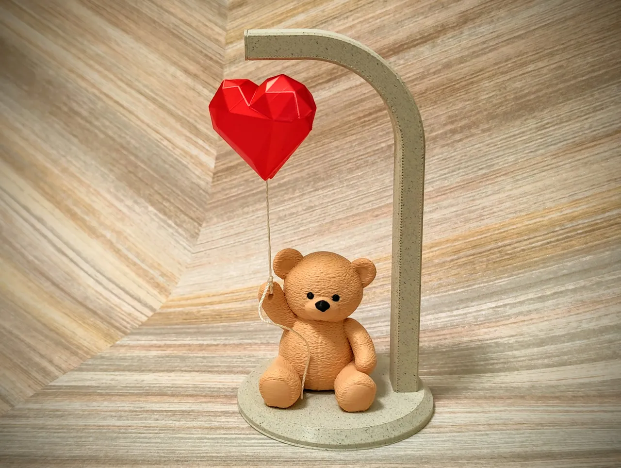 Valentine's Teddy Bear with Levitating Heart view 2