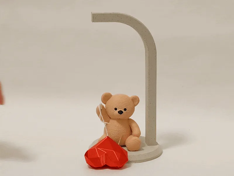 Valentine's Teddy Bear with Levitating Heart view 4