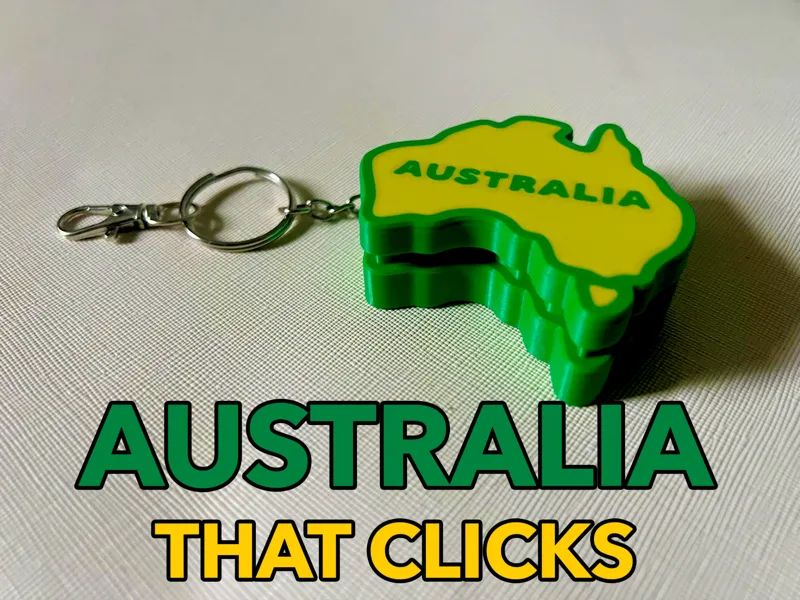 Australia Map MX Fidget Clicker Keychain