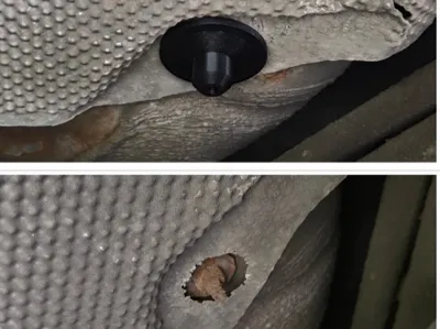 fastener for metal sheet under car