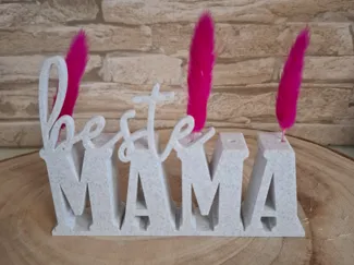 beste Mama/Oma mit Öffnungen für Trockenblumen