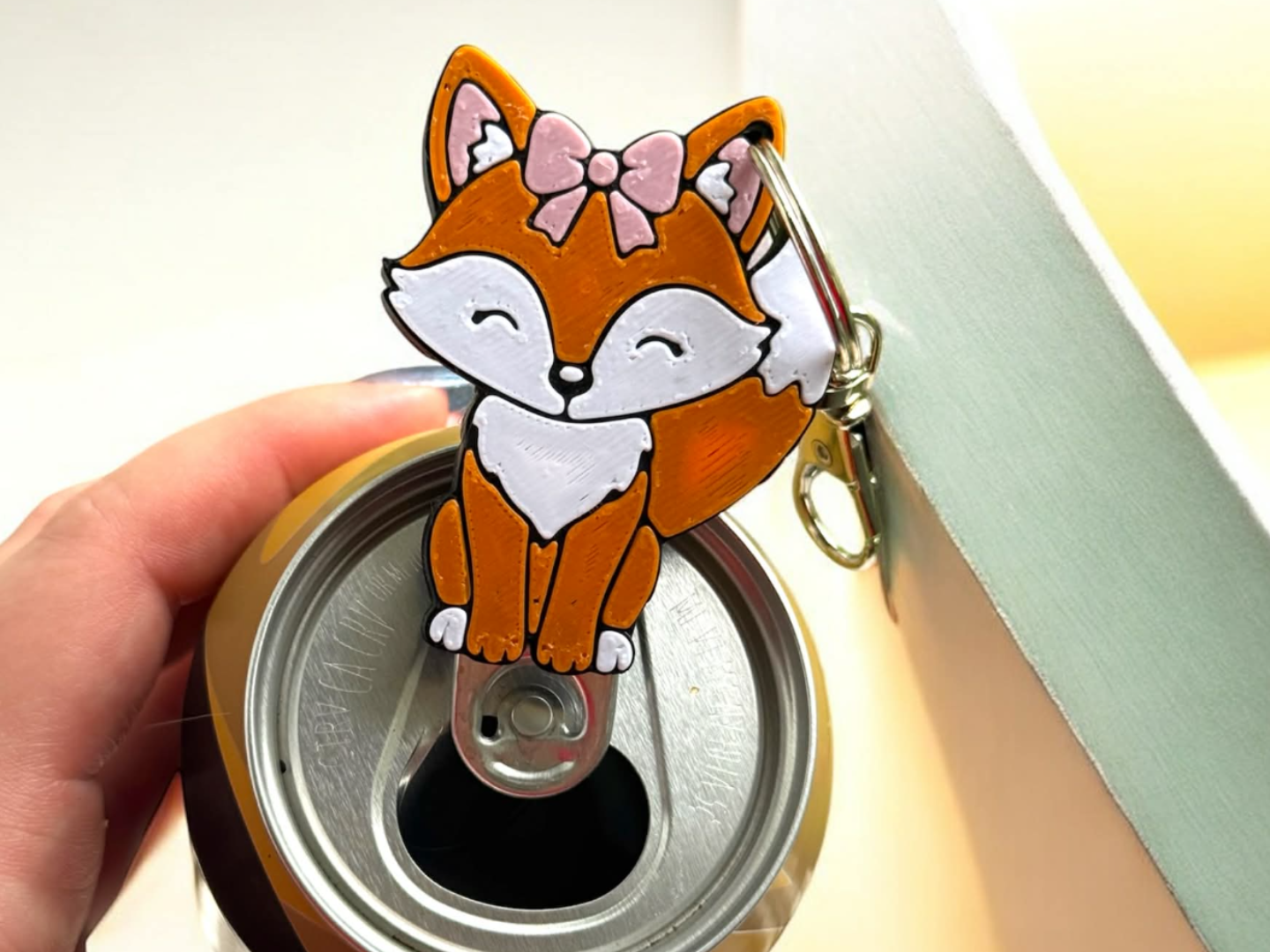 Cute Fox With A Bow Can Opener Tab Fairy