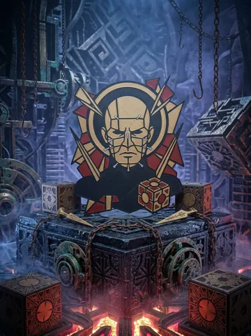 Cuadro decorativo en 3D: Pinhead Hellraiser Stained Glass Wall Art — vista de referencia 3