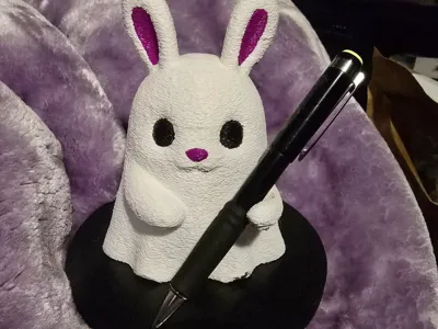 Ghost Bunny Pen Holder