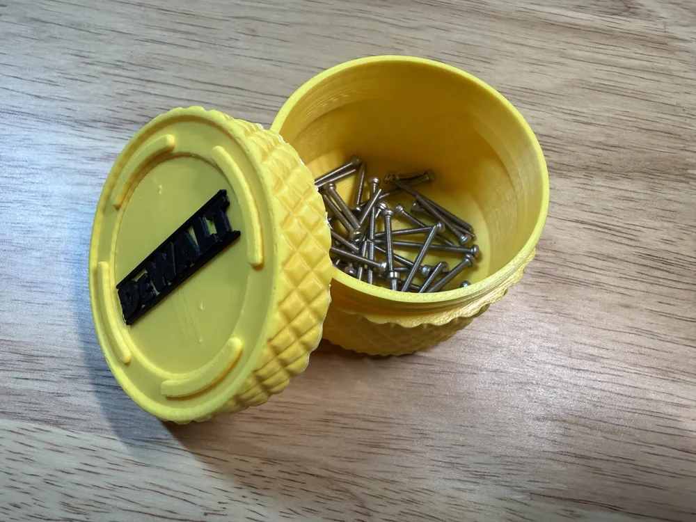 DeWalt themed threaded stackable container - Free 3D Print Model ...