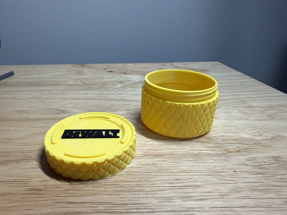 DeWalt themed threaded stackable container - Free 3D Print Model ...