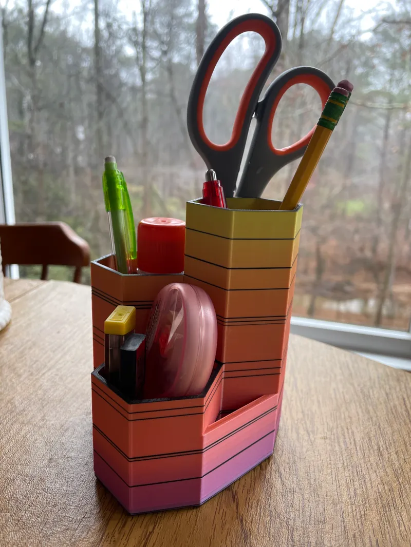 Hexagonal desk organizer