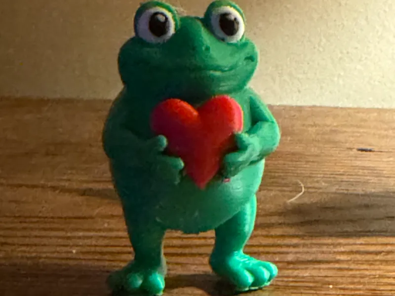 Standing Frog with Heart