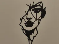 Portrait de femme stylisé — déco murale — photo 1