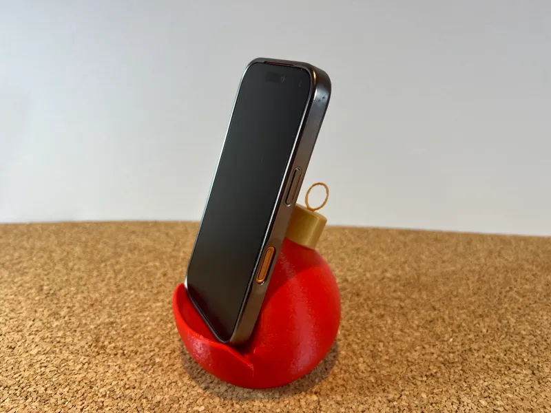 Christmas bauble phone holder