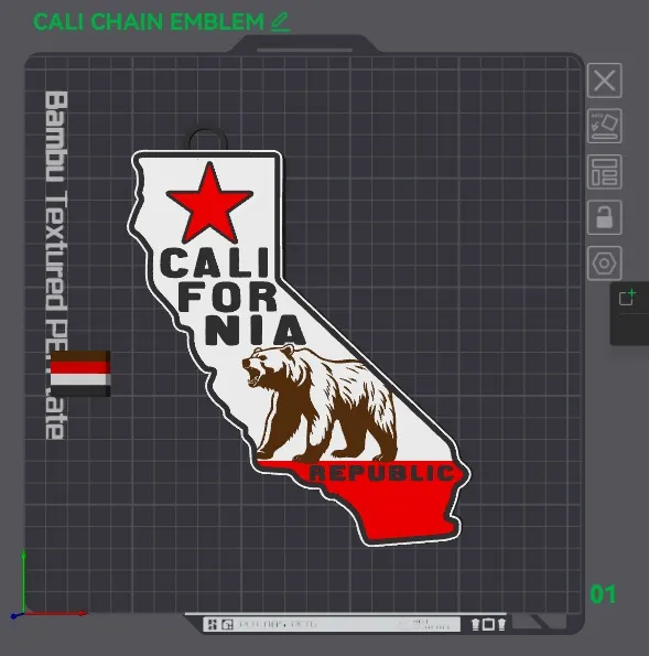 California Bundle Keychain Earring Necklace Plaque view 4