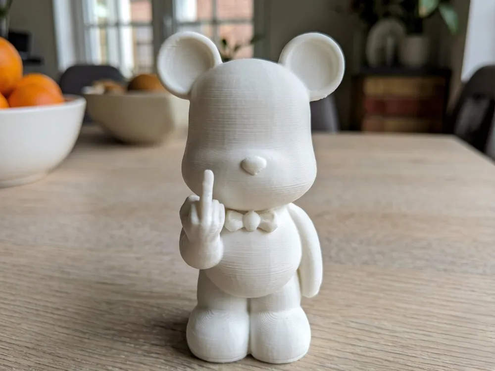 Middle Finger Grumpy Bear 3D Printed Model | Quirky Trendy