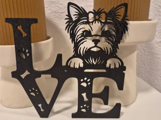 Wanddeko LOVE Yorkshire Terrier Hund Yorkie