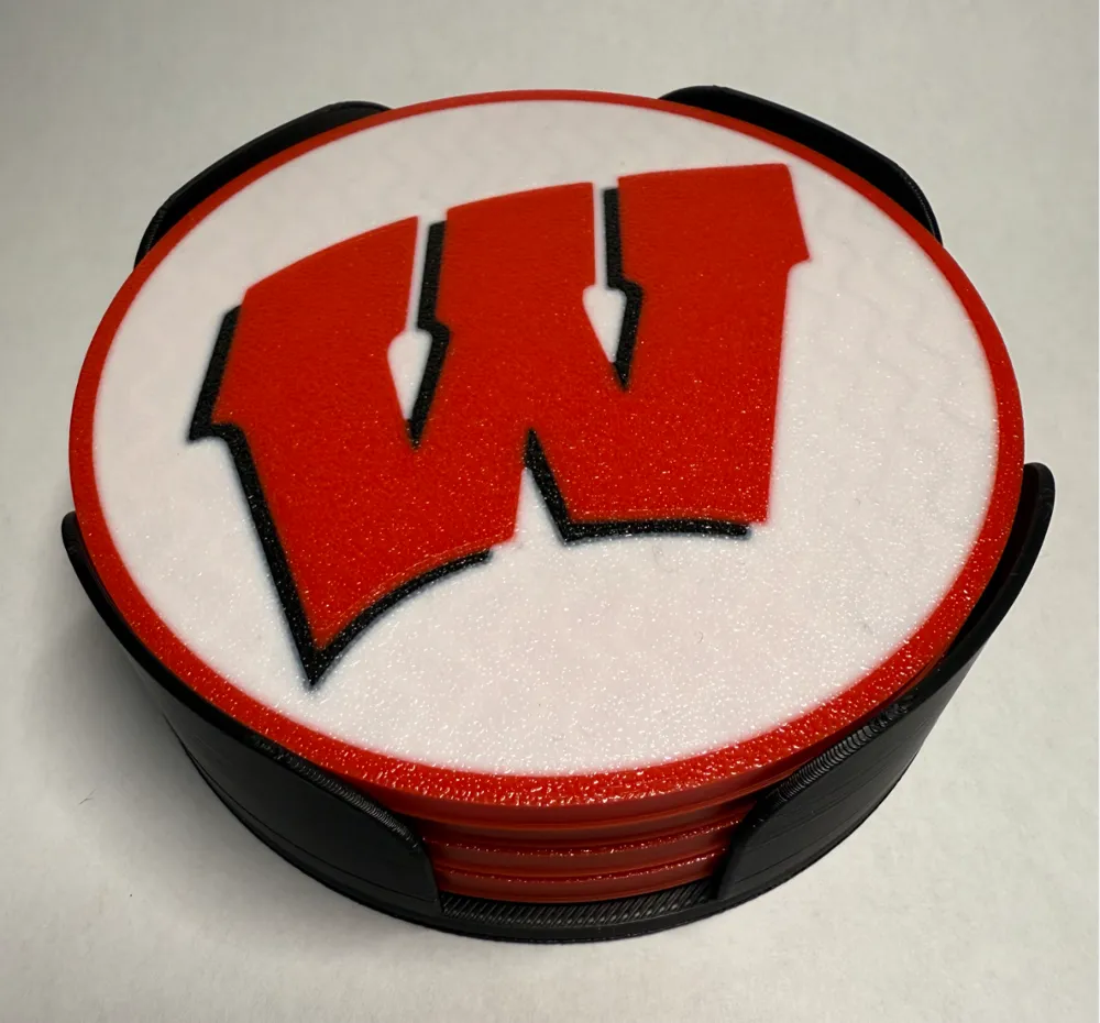 Wisconsin Football Leather Coaster