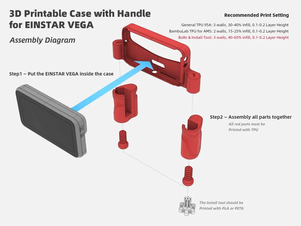 3D Printable Case with Handle for EINSTAR VEGA by wuguiguiMakerWorld ...