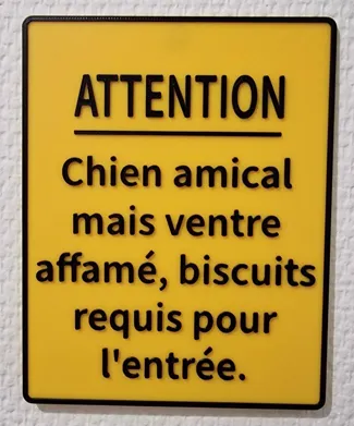 Pancarte humoristique : Ventre affamé