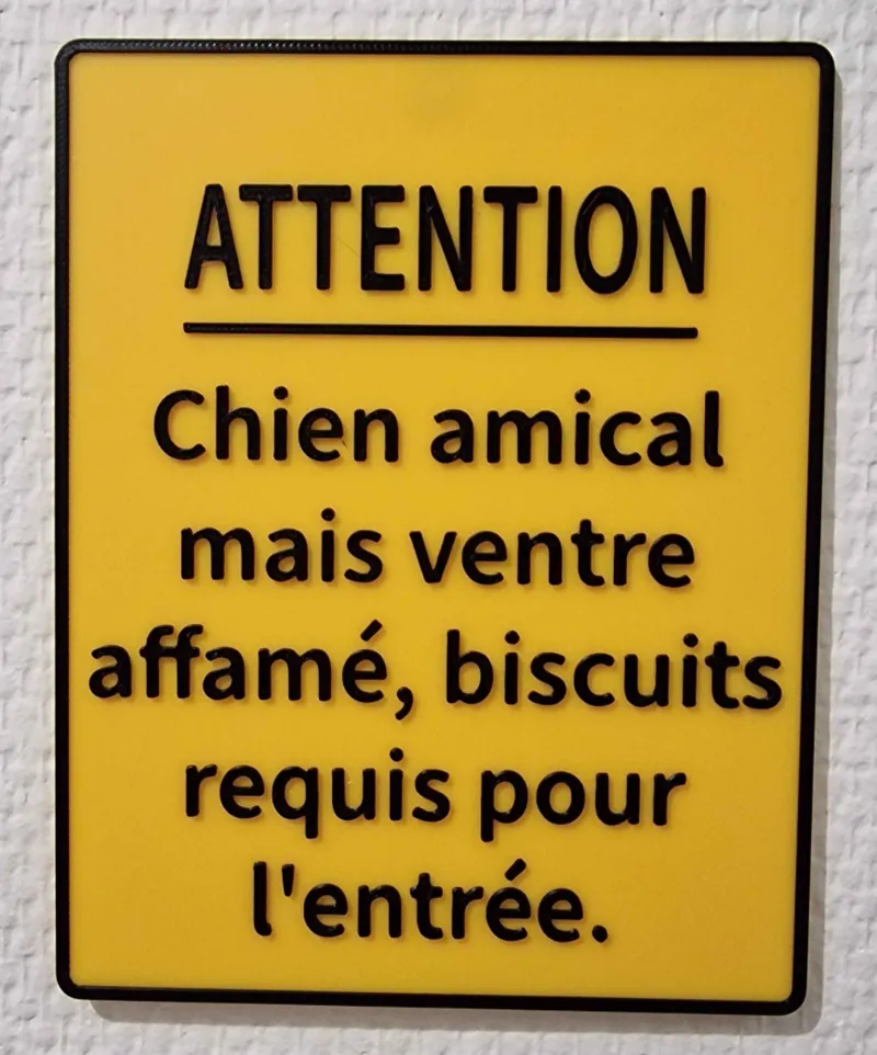 Pancarte humoristique : Ventre affamé