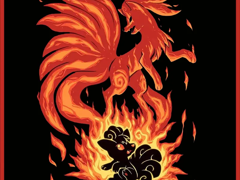 Vulpix Ninetails Evolution Hueforge