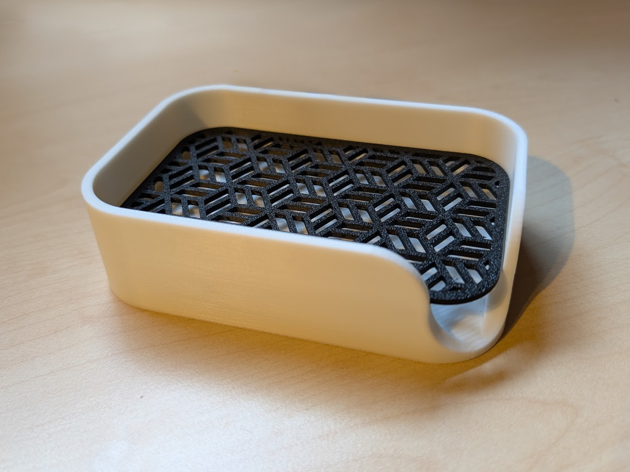 Soap Dish - Self Draining with Hexagonal Pattern
