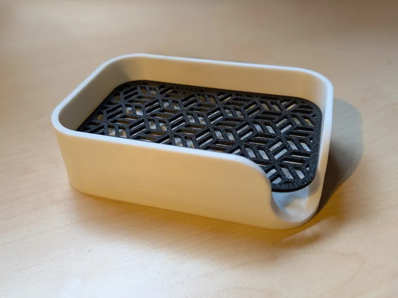 Soap Dish - Self Draining with Hexagonal Pattern