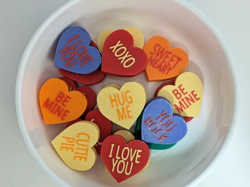 Valentines Conversation Hearts Photo Magnets