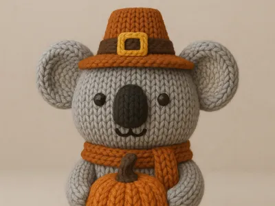 Knitted Thanksgiving Koala