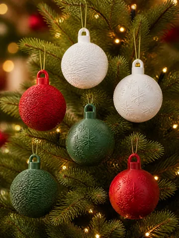 Letrero o emblema decorativo: Modern Christmas Ornament Set – 6 Balls, 2 Designs — vista de referencia 2