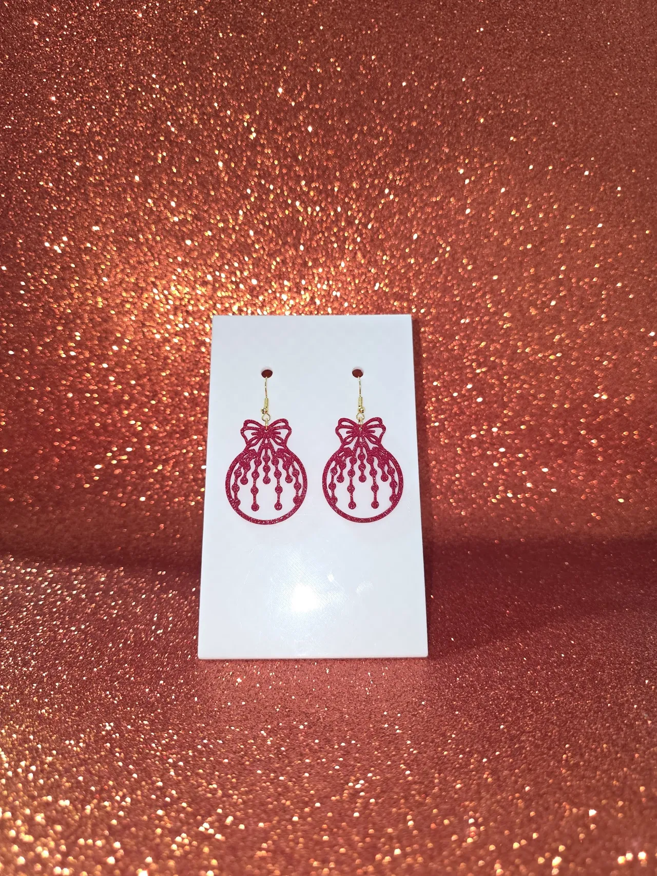 Original Christmas ball earrings view 2