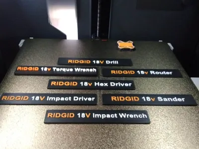 Ridgid 18v Tool Labels