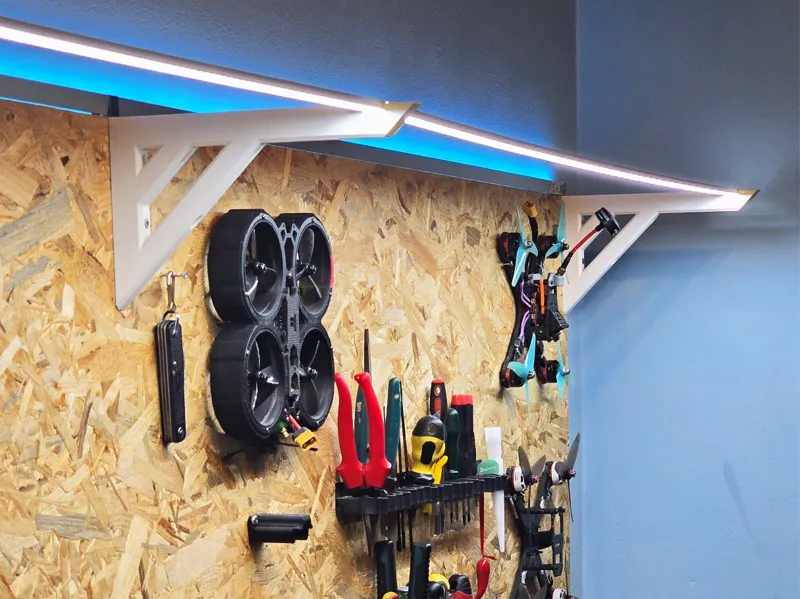 Wall-Mounted LED Profile Bracket for Workbench